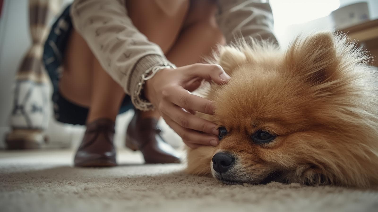 Calm, trained Pomeranian